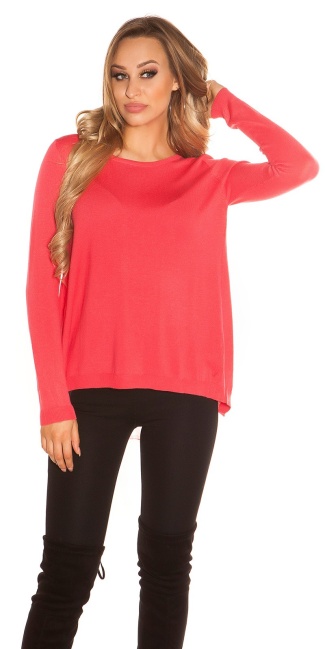 2in1 jumper with vokuhila-cut Coral
